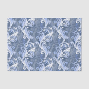 Baroque blue colour pattern tissue paper