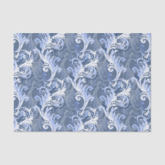 Baroque blue colour pattern tissue paper