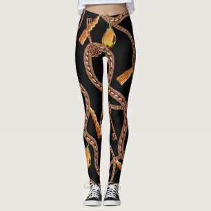 Baroque Chain Pattern Scarf Design Leggings