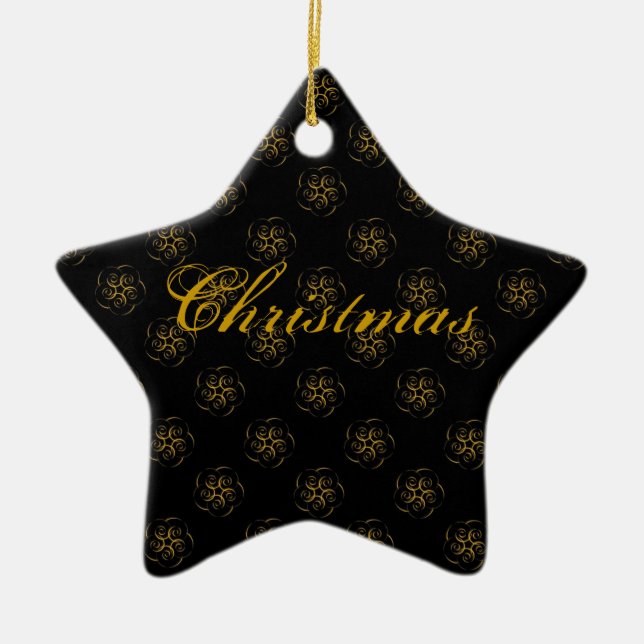 Baroque Christmas Ceramic Ornament (Front)