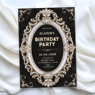 Baroque classic vintage birthday invitation
