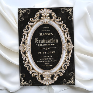 Baroque classic vintage graduation invitation