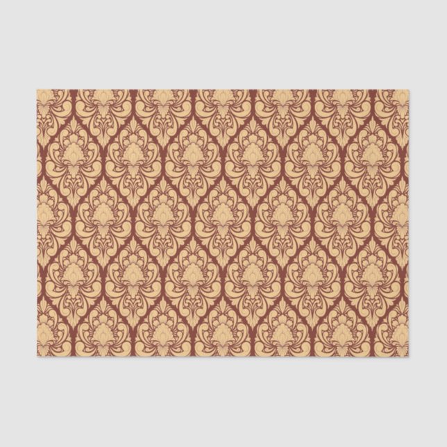 Baroque Damask Brocade on Any Background Decoupage Tissue Paper (Front)