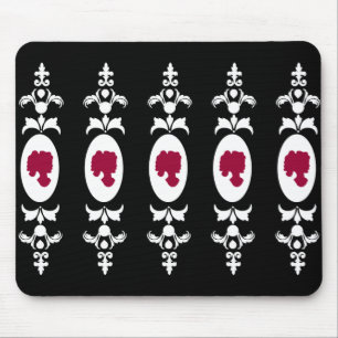 Baroque Damask Cameo Mouse Pad