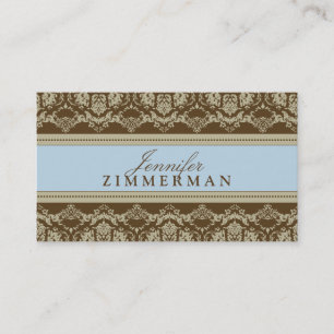 Baroque Damask Designer Business Card :: baby blue