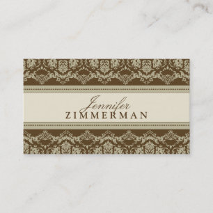 Baroque Damask Designer Business Card :: taupe