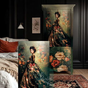 Baroque Dark Moody Rococo Portrait Art Tissue Paper