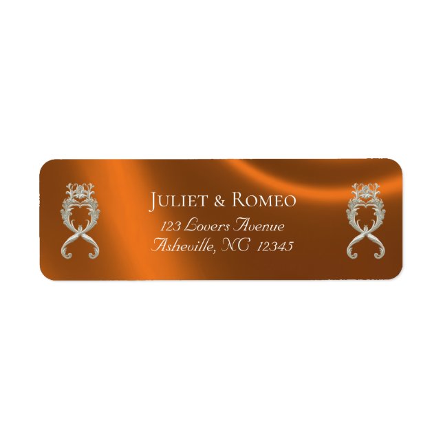 Baroque Design Return Address - Copper Label (Front)