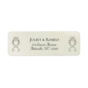 Baroque Design Return Address - Cream Label