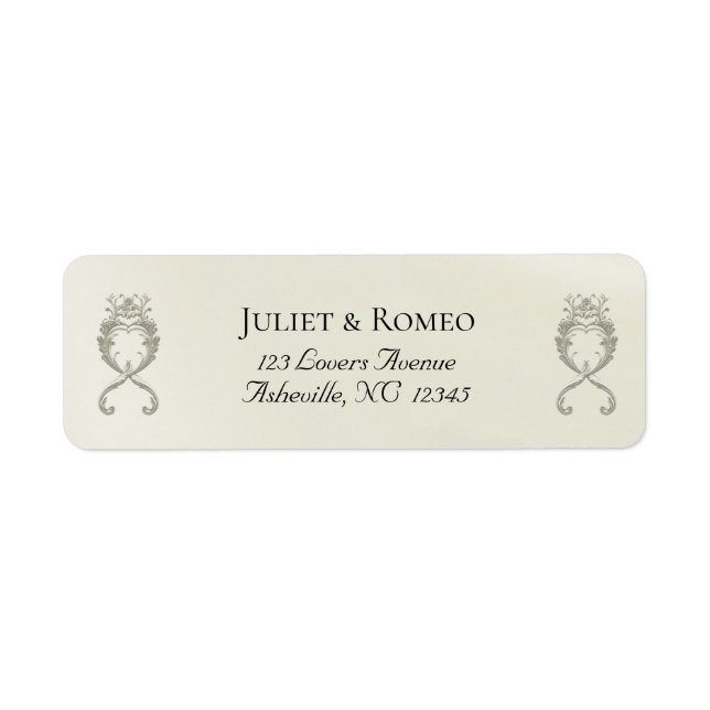 Baroque Design Return Address - Cream Label (Front)