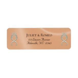Baroque Design Return Address - Peach Label