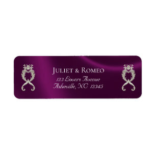 Baroque Design Return Address - Plum Label