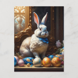 Baroque Easter Bunny with Eggs Postcard