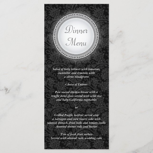 Baroque Ebony Plaque Menu Rack Card (Front)