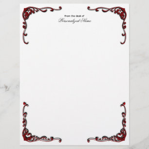 Baroque Elegance - Black Unlined Custom Letterhead