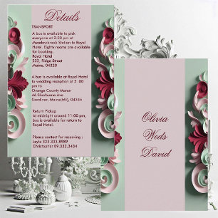 Baroque Elegance Floral Motifs Acanthus Swirls Enclosure Card