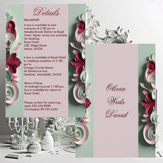 Baroque Elegance Floral Motifs Acanthus Swirls  Enclosure Card (Baroque Elegance Floral Motifs Acanthus Swirls Enclosure Card)