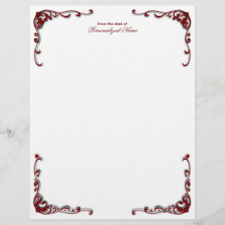 Baroque Elegance Unlined Custom Letterhead