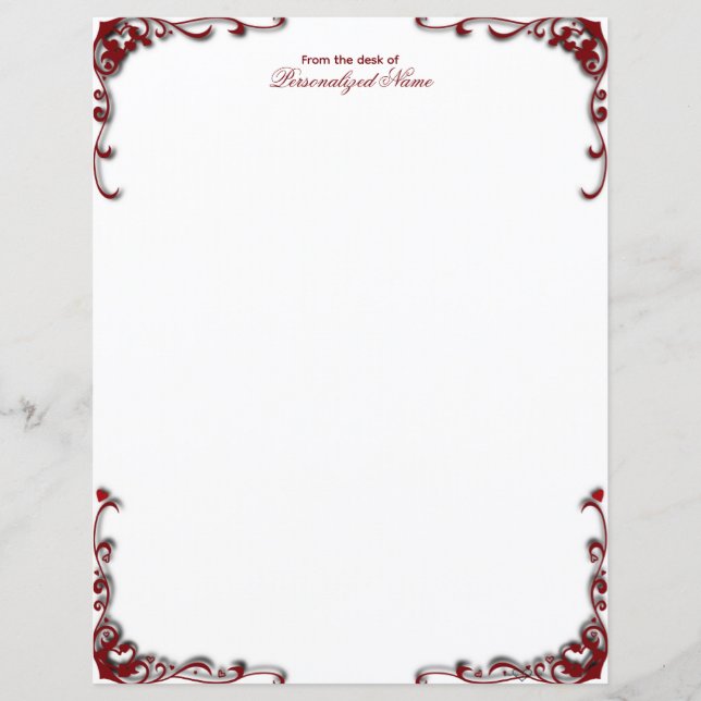 Baroque Elegance Unlined Paper Sheet (Front)