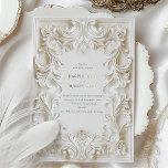 Baroque Elegance Wedding Frame Invitation<br><div class="desc">Embrace the grandeur of the Baroque period with this sumptuous wedding invitation. The design exudes opulence with its lavish, sculptural scrollwork in varying shades of ivory, cream, and white, reminiscent of elaborate plasterwork. The luxurious embossing effect gives depth to the floral and acanthus leaf motifs, creating an interplay of light...</div>