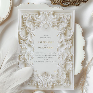 Baroque Elegance Wedding Frame Invitation