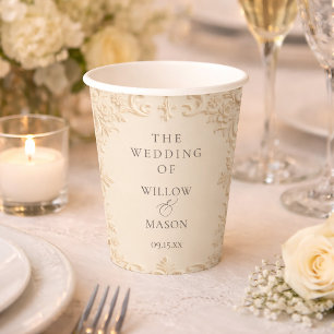 Baroque Elegance Wedding  Paper Cups