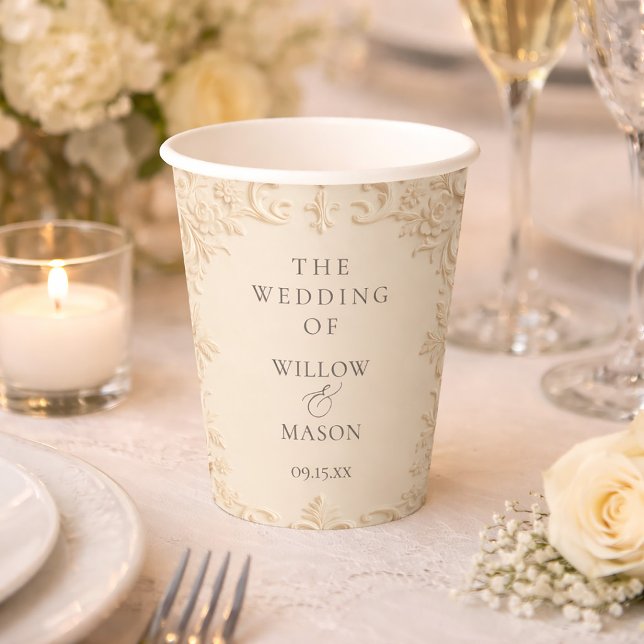 Baroque Elegance Wedding  Paper Cups (Baroque Elegance Wedding Paper Cups)