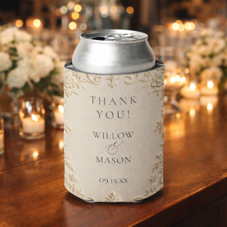 Baroque Elegant Classic Wedding Beer Can Cooler