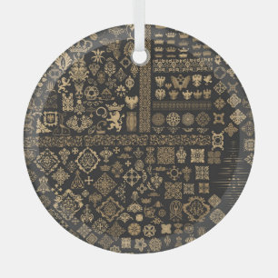 Baroque elements: mega set pattern. glass tree decoration