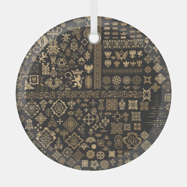 Baroque elements: mega set pattern. glass tree decoration (Front)