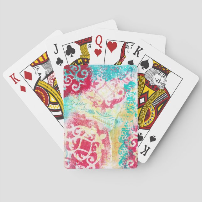 Baroque filigree Grunge Art Painting Cards Deck (Back)