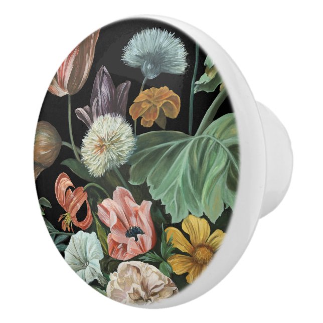 Baroque Floral - Bouquet of Flowers Ceramic Knob (Right)