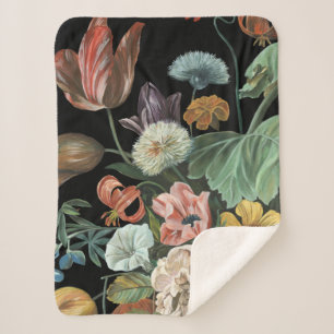 Baroque Floral - Bouquet of Flowers Sherpa Blanket