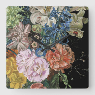 Baroque Floral - Bouquet Square Wall Clock