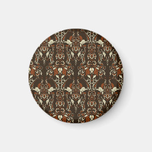 Baroque Floral: Classic Vintage Wallpaper Magnet