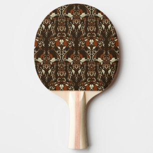 Baroque Floral: Classic Vintage Wallpaper Ping Pong Paddle