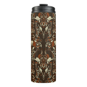 Baroque Floral: Classic Vintage Wallpaper Thermal Tumbler