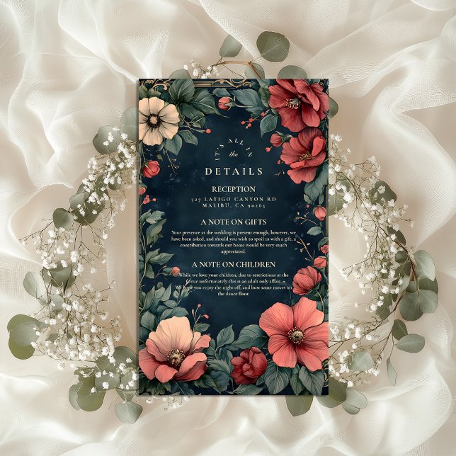 Baroque Floral Gothic Wedding Enclosure Card (Creator Uploaded)