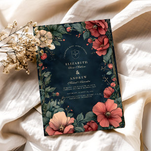 Baroque Floral Gothic Wedding Invitation