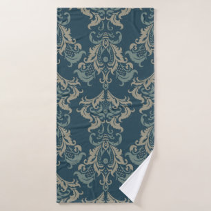 Baroque floral pattern. classic floral ornament. v bath towel