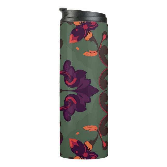 Baroque Floral Pattern Travel Mug (Rotated Right)