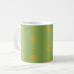 Baroque floral pattern with border coffee mug