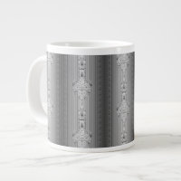Baroque floral pattern with border grey