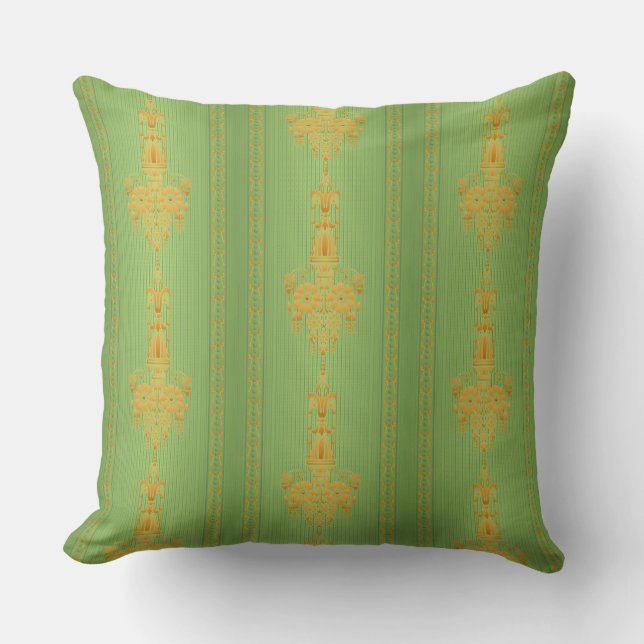 Baroque floral pattern with border V2020 Cushion (Front)