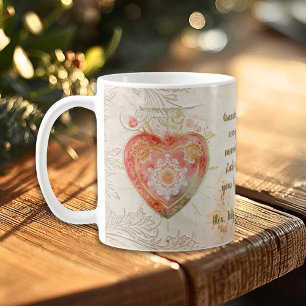Baroque Floral Sacred Heart Family Heirloom Coffee Mug