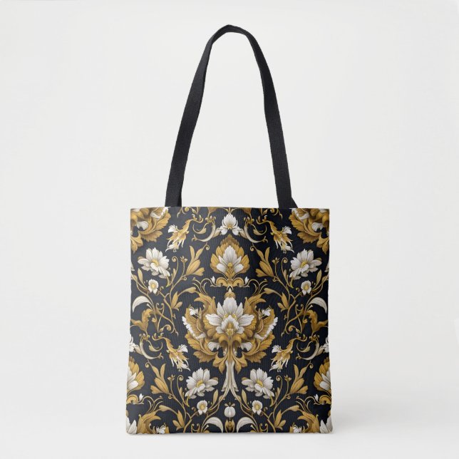 Baroque Floral Tote Bag (Front)