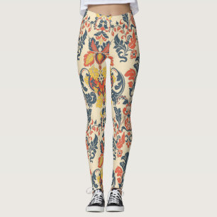 Baroque Floral: Vintage Classic Wallpaper. Leggings