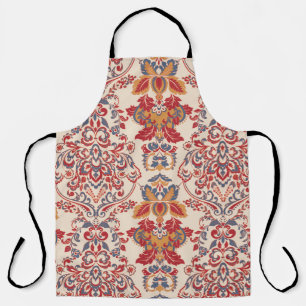 Baroque Floral Vintage Wallpaper Design Apron