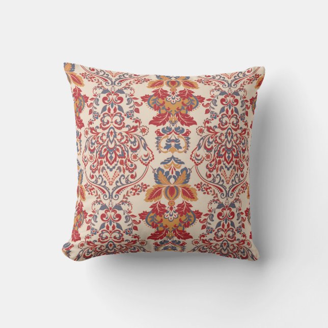 Baroque Floral Vintage Wallpaper Design Cushion (Front)