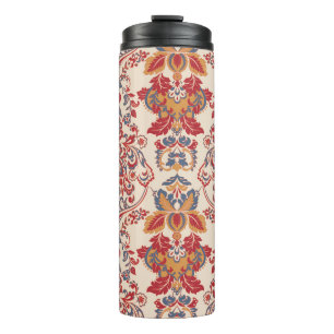 Baroque Floral Vintage Wallpaper Design Thermal Tumbler